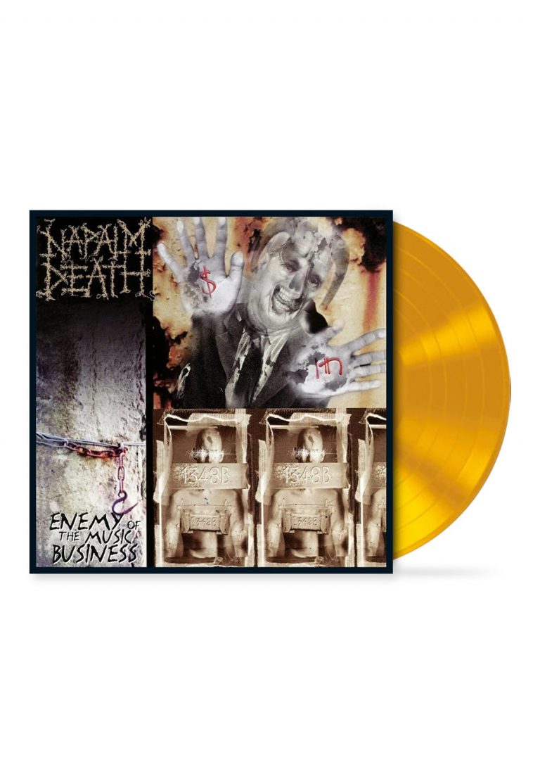 Napalm Death Enemy Of The Music Business Yellow – Colored Vinyl record cover