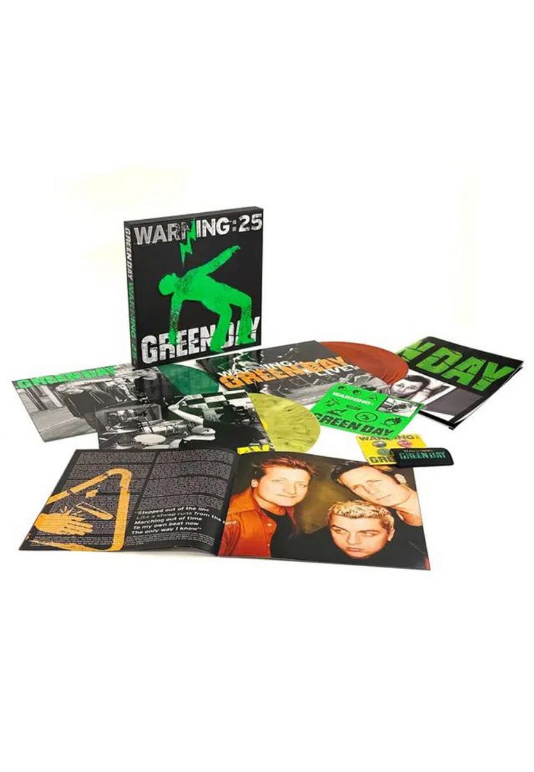 Green Day Warning (25th Anniversary Super Deluxe Edition) – Colored 5 Vinyl Boxset record cover