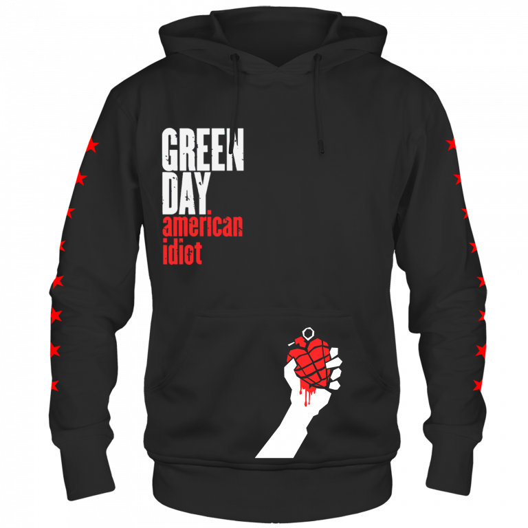 GREEN DAY AMER IDIOT BLACK HOODIE T-shirt image