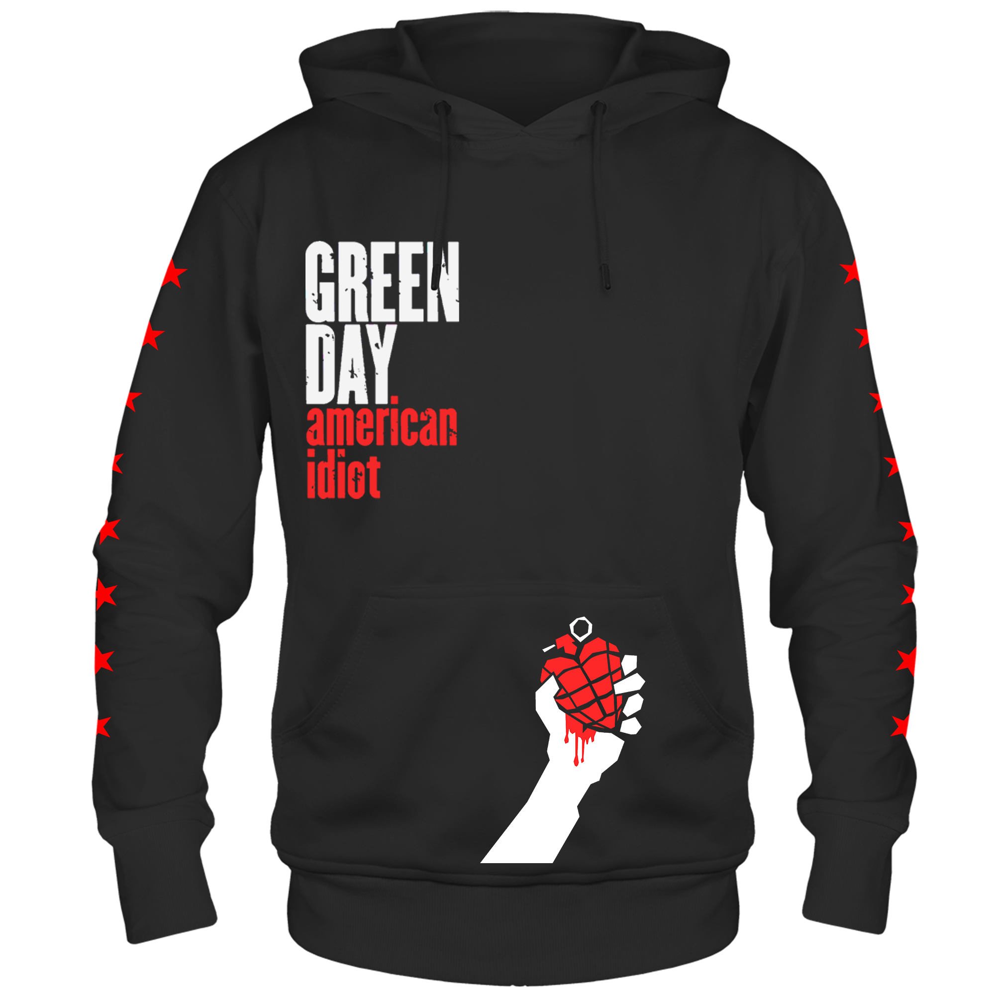 GREEN DAY AMER IDIOT BLACK HOODIE T-shirt image