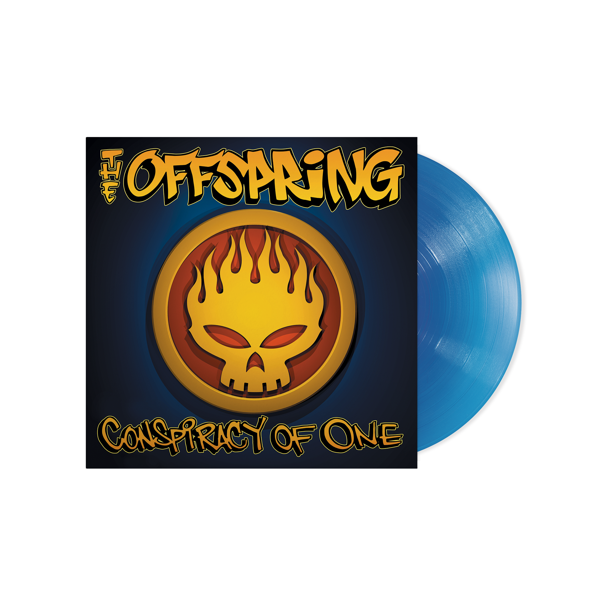 THE OFFSPRING ‘CONSPIRACY OF ONE’ 25TH ANNIVERSARY LP (Exclusive – Limited to 500, Translucent Cobalt Blue Vinyl) record cover