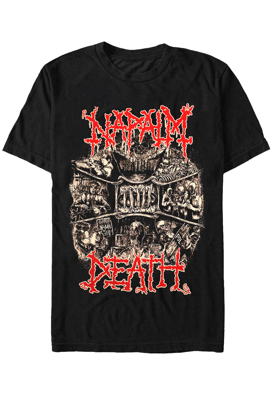Napalm Death Coded Smears – T-Shirt T-shirt image