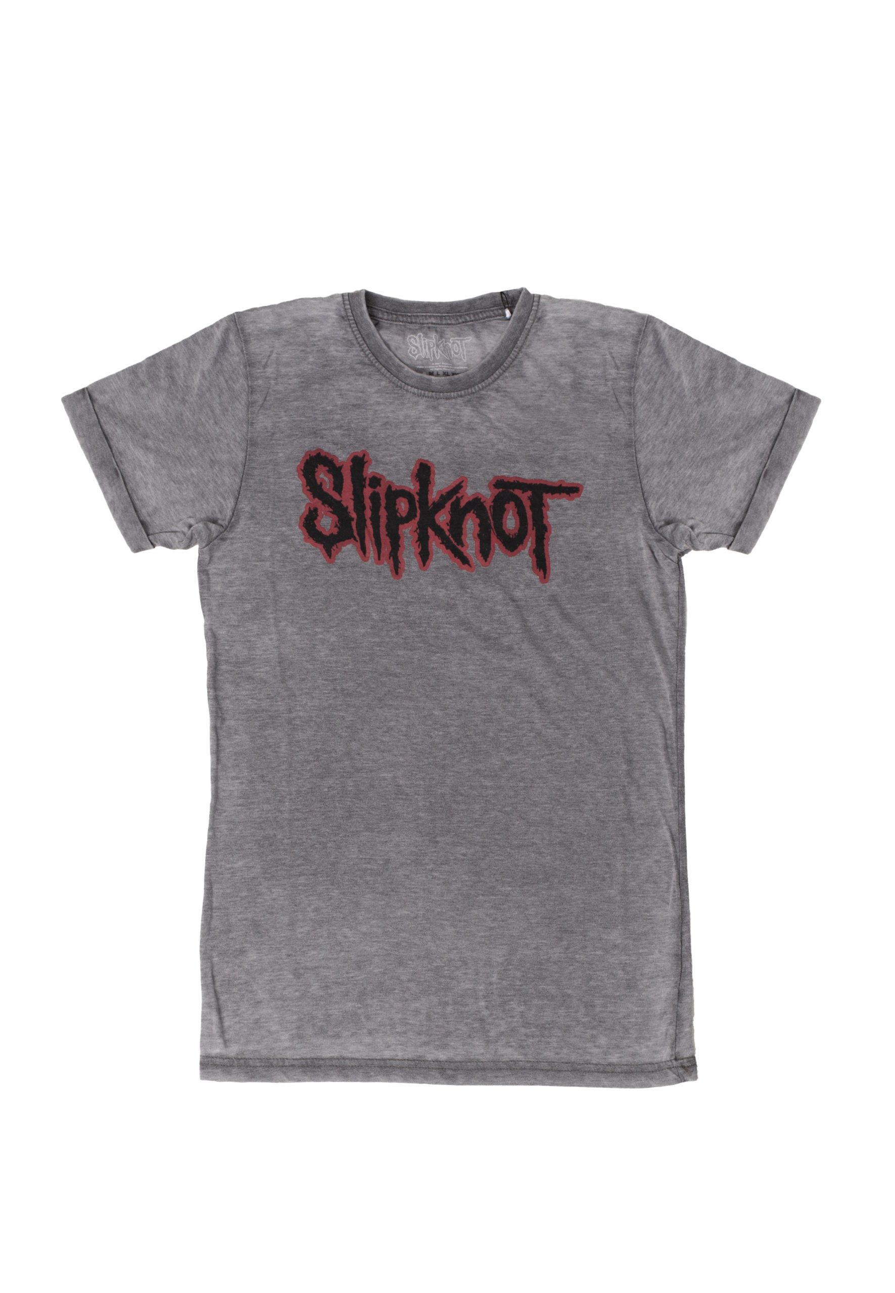 Slipknot Red Logo Burnout Grey – T-Shirt T-shirt image