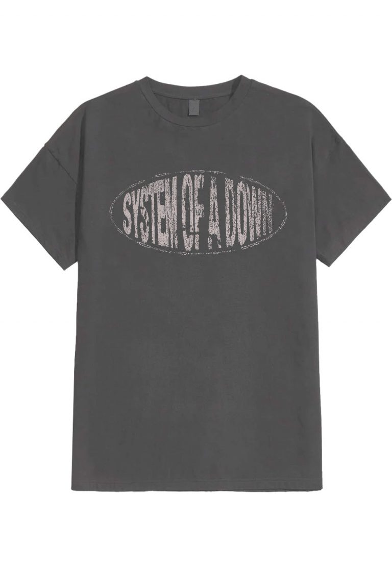 System of a Down Stretched Logo Charcoal – T-Shirt T-shirt image