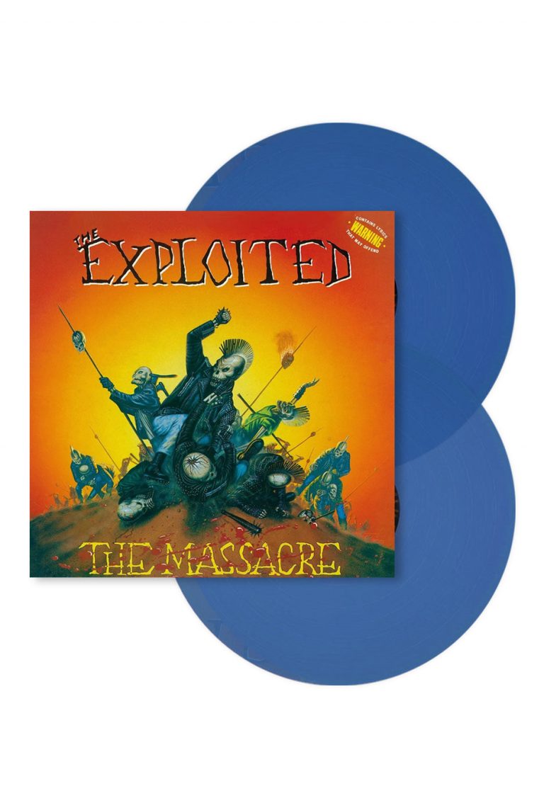 The Exploited The Massacre (Special Edition) Ltd. Transparent Blue – Colored 2 Vinyl record cover
